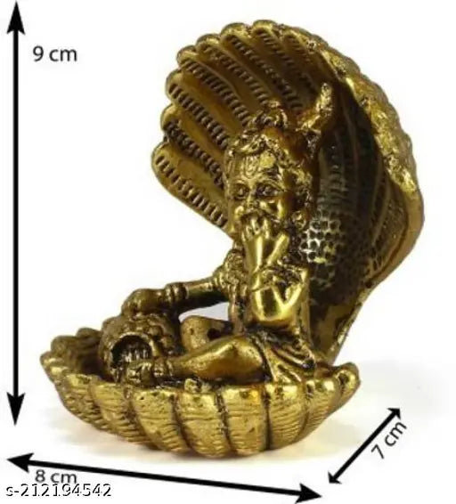 Golden Bal Gopal Krishna Aluminum showpiece, 9cm Indian decorative art for home ornament