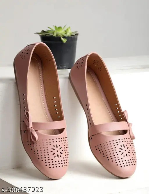 Stylish grey synthetic ballerinas by MAHI & LOOKS for women (size: IND-3 to IND-9), textured and slip-on design