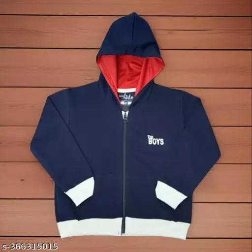 Cotton blend zipper hoodie with printed pattern, ideal for winter wear for kids aged 3-4 years