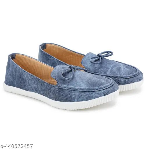 Soft pink PU loafers for women & girl - lightweight, memory foam, lace-up style, comfortable belle shoe (India)
