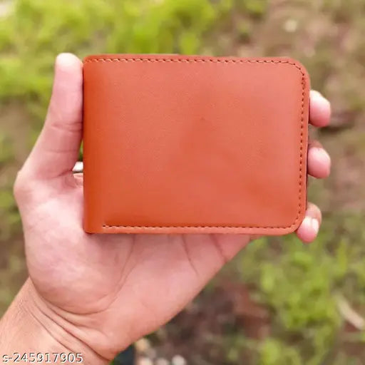 Faux leather wallet for men, genuine and stylish, slim design, free size (11cm x 8cm), India origin