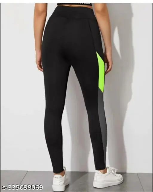 Stretchable striped sports track pants for women's free size 28-34 inch, breathable and moisture-wicking gym jeggings by KGN HUB, perfect for yoga or running