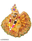 Multicolor Brass Krishna Idol, Sikarwar Traders NO03 8cm Pital Laddu Gopal Statue for decorative showpiece