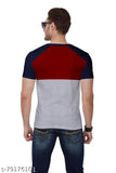Cotton blend colorblocked men's round neck t-shirt pack of 2 for casual wear, India origin