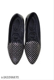 PU printed ballerina shoes, elegant pattern belly BT01 - slip-on women's footwear from India
