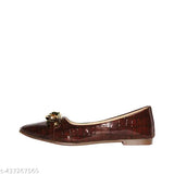 Brown leather crocodile skin shoes with gold buckles