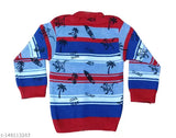 Multicolor wool sweater for boys aged 23 years, featuring printed net pattern