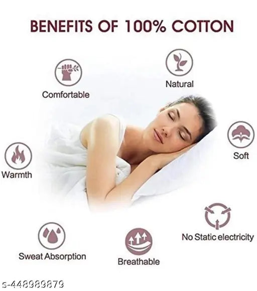 190 TC Cotton Double, King Printed Flat Bedsheet (Pack of 1+2 pillow cover)