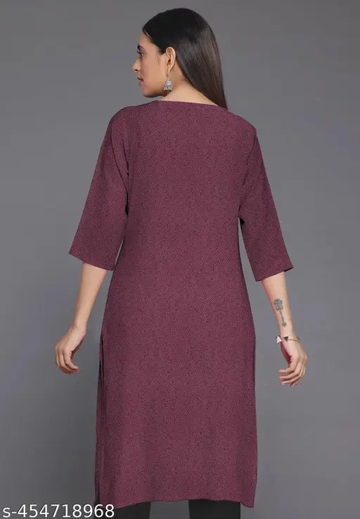 Maroon wool long kurta, UB brand, Mandarin collar