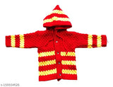 Woolen knitted front open sweater combo set (hood pyjami, bootie) - warm & stylish winter wear for babies