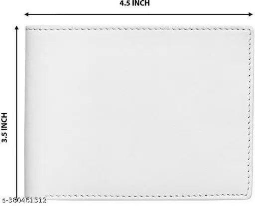 White Faux Leather Batua Wallet - Unique Men's/Boys design, compact size with extra card slots