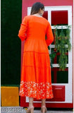 Red sari with floral embroidery, knee-length