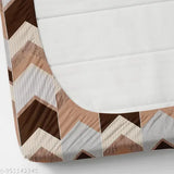 White glace cotton elastic bedsheet, single pillow cover featuring ethnic motifs, ideal for summer use by adults. Made in India