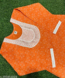 Orange kurta set with dupatta