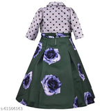 Silver Kraft girls long gown dress with jacket LF215, three-quarter sleeves printed net for kids, spruce up wardrobe