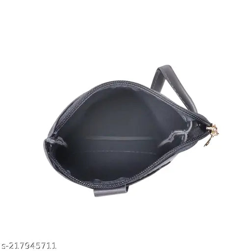 Black zip pouch with compartments, perfect for combo mobile accessory storage