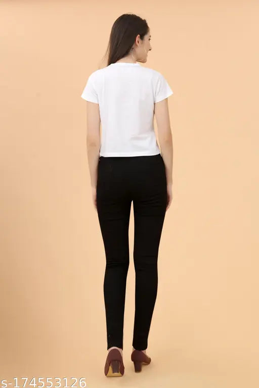 White women's stylish cotton lycra crop top (S) - official look with printed net pattern