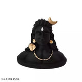 Adiyogi Shiva Idol Murti, black resin statue. Suitable for home office, car dashboard decor, and puja mandir. 9cm x 3.5cm x 2cm. Perfect gift for all occasions. Made in India