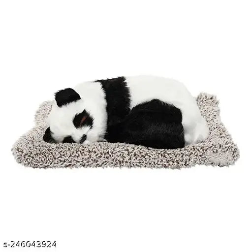 Durable plastic sleeping panda with activated charcoal for car dashboard and home decor, soft-toy showpiece