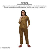 Printed rayon night suit top and pant set, cozy and stylish sleepwear for women with pockets