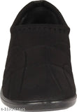 Black synthetic Walkaroo ladies belly shoe, ankle loop design for comfortable support