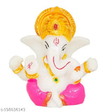 Pink polyresin Lord Ganesha idol figurine, standard size 5x5 cm for car dashboard accessories