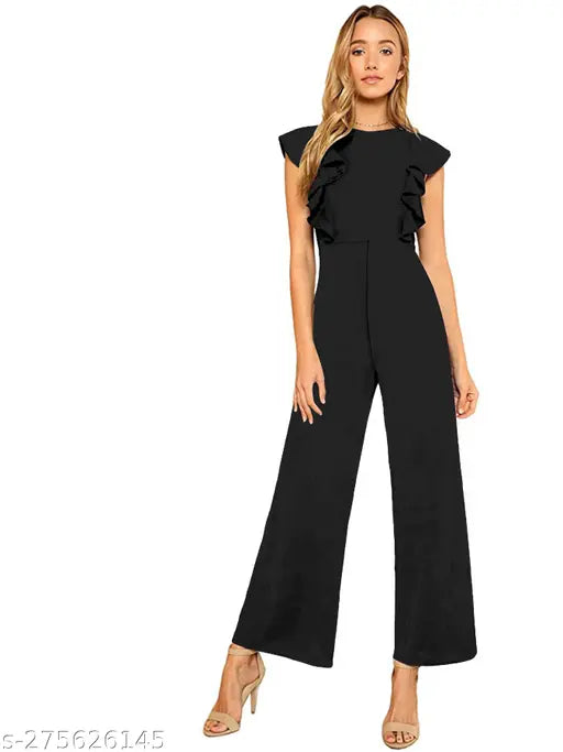 Stylish sleeveless polycotton jumpsuit, women's designer for casual and party wear, Indian origin