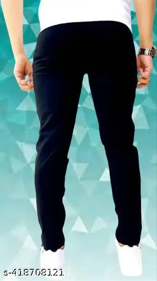 Stylish men's black cotton blend cargo pant from RusticBlooms. Solid, versatile design for casual and sporty wear. Mid-rise, size 26/28/30/32, origin India