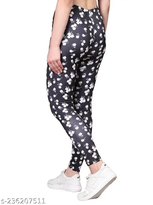 Stylish printed striped lycra leggings combo pack for women's yoga/gym wear, available in sizes 26-36. Comfortable and versatile with high waist, elastic band, and shape retainer. Made in India