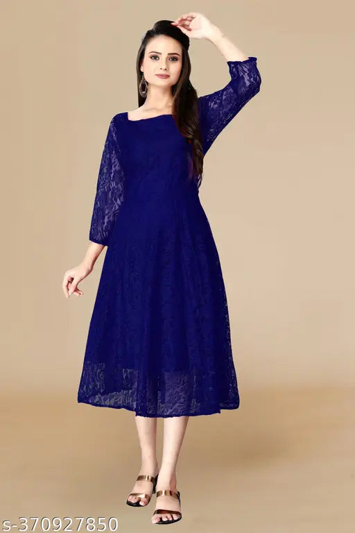 Dyed Ombre net Anarkali Kurta, three-quarter sleeves, embroidered Indian fashion wear for women