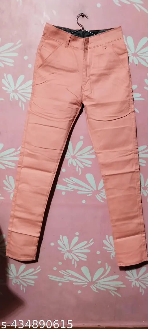 Stretchable cotton lycra trouser, solid-colored and comfortable for men, India origin