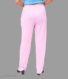 Soft pink cotton track pants, women's or girls', lower waist, for casual wear, for export quality soft cotton material