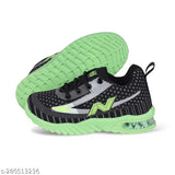 Stylish kids sports shoes with LED lights, breathable knit material