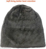 Navy Blue woolen cap with face cover and neck warmer, embroidered 2-in-1 men's winter hat and scarf set, ideal for outdoor activities and everyday use. Made in India