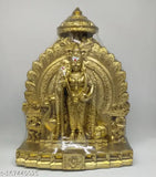 Poly Resin Lord Murugan Statue, intricately detailed with gold finish - ideal for living room decor or gifts, India origin