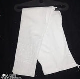 White chikankari cotton shorts with embroidered detailing