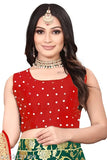 Soft Silk Lehenga Choli Set, traditional Indian bridal wear in Banarasi Jacquard Silk with semi-stitched Lehenga and full stitched Blouse