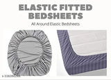 Cotton blend floral printed, superfine elastic fitted bedsheet [size=18X28inches] & 2 pillow covers [size=72X78 inches], ideal for adult summer use