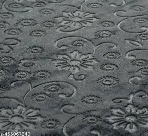 Grey flannel fitted bedsheet, superfine Clovis Crafts 240 TC warm elastic bedsheet for heavy winter