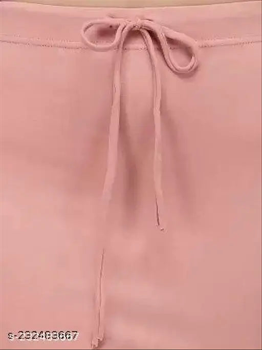 Lycra peach drawstring & elastic saree shapewear, stretchable and skinny fit for women's perfect shape. Hand-wash only, try-tested with perfect fitting guarantee. Made in India