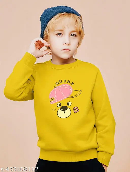 Full Sleeves Round Neck Winter Kids Sweatshirt Red Yellow Color Designer Printed for Boys Girls Combo Pack