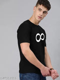 100% premium black cotton London Crew round neck half sleeve T-shirt with graphic print, perfect for men's gym wear or casual events
