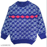 Navy blue woolen full sleeve sweater & pant set for baby boys - RUAA FASHION winter essentials in warm wool fabric