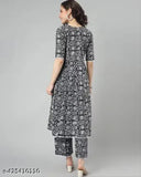 Art Silk and Rayon Jivika Drishya Women's Kurta Set with Palazzos, printed net, short sleeves, single set in various sizes: M, L, XL, XXL. Indian origin