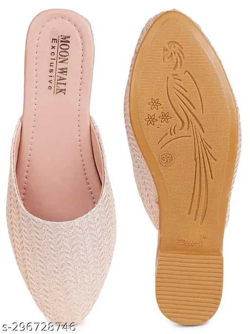 Stylish synthetic women's mules with embellishments, slip-on design for comfortable all-day wear