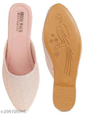 Stylish synthetic women's mules with embellishments, slip-on design for comfortable all-day wear
