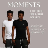 White cotton blend, printed casual wear Moments Brand men's half sleeve t-shirt - free size, India
