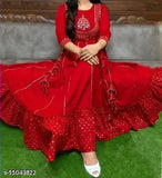 Rayon embroidered kurti, three-quarter sleeves, printed combo. Indian traditional wear for women, M - XXL sizes