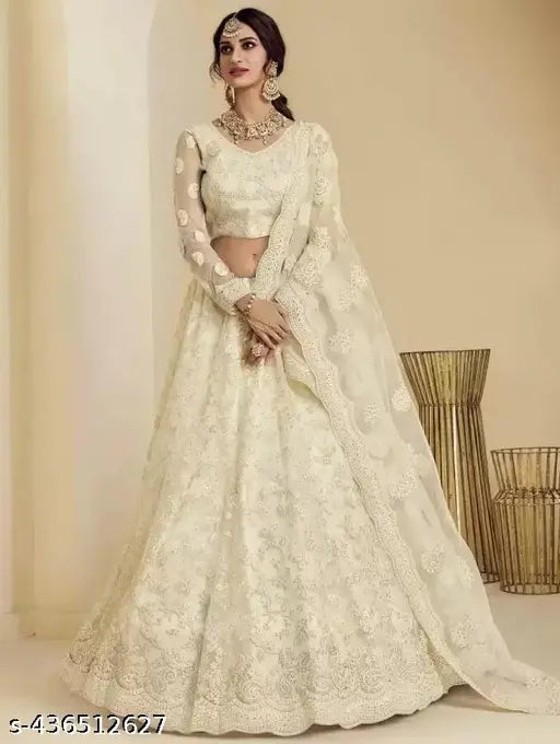 Luxury net Lehenga Choli with diamond embroidery, India