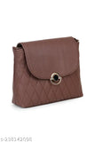 Brown leather sling bag with adjustable strap